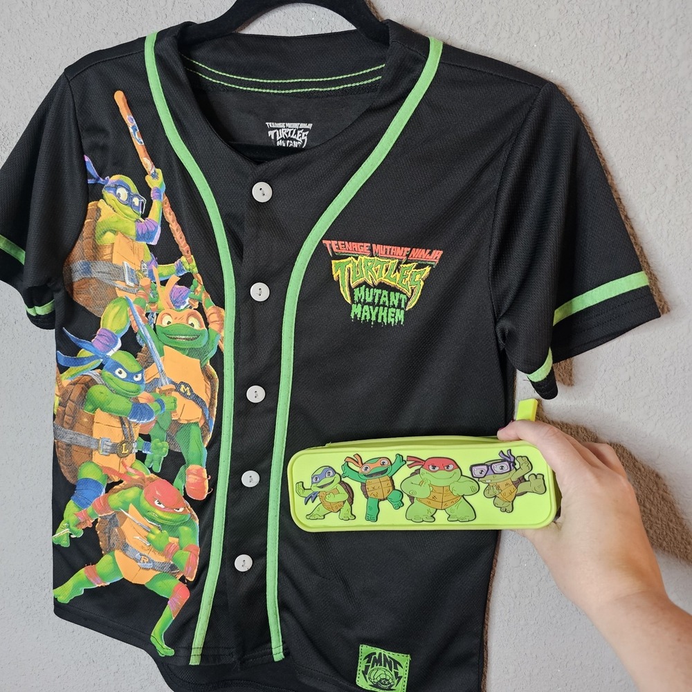 TMNT Teenage Mutant Ninja Turtles Jersey Shirt Boys Youth Sz 14‎ 16 Graphic Top